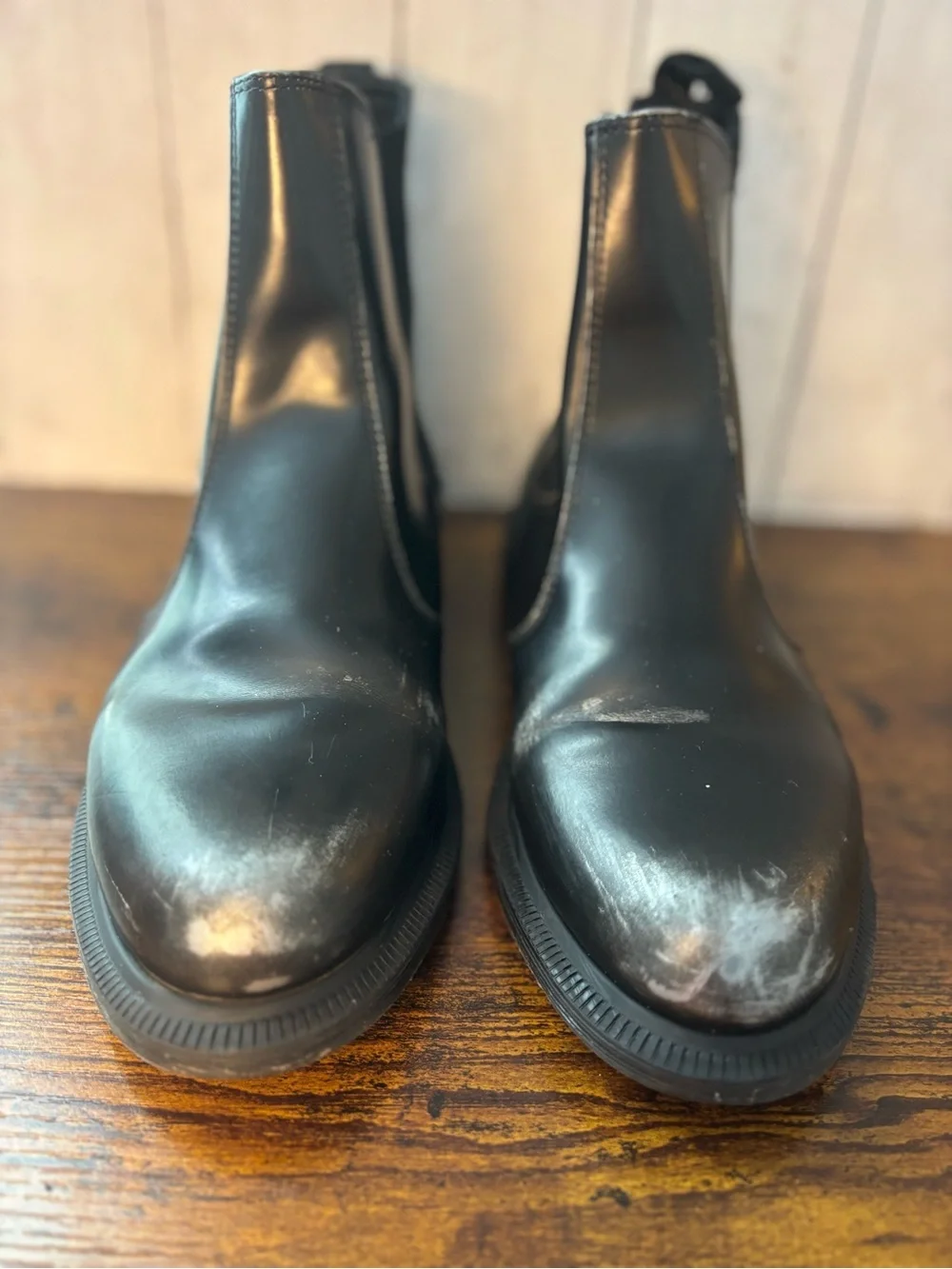 Dr. Martens Black Leather Chelsea Heeled Boots
